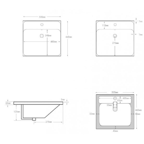 Раковина Aquanet Flash 333265 50 см белый