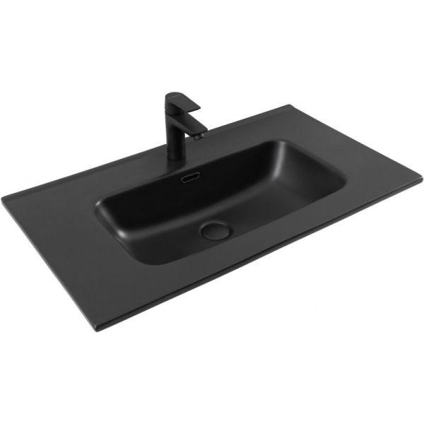 Раковина Aquanet Flat 329255 80 см чёрный матовый