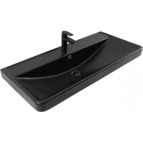 Раковина Aquanet Ирис 329251 100 см чёрный матовый