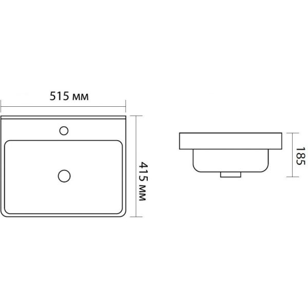 Раковина Aquanet Ирис 329246 50 см чёрный матовый