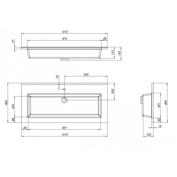 Раковина Aquanet Текла 328016 100 см белый