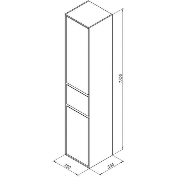 Пенал Aquanet Милан 339957 35 см белый глянец