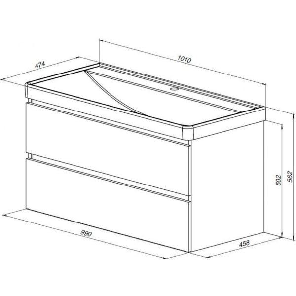 Тумба под раковину Aquanet Вега 2.0 337945 100 см маренго