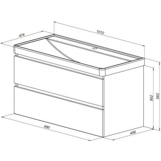 Тумба под раковину Aquanet Вега 2.0 337951 100 см чёрный