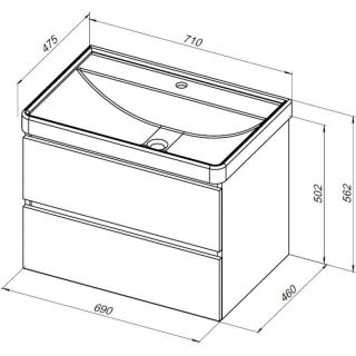 Тумба под раковину Aquanet Вега 2.0 337948 70 см маренго