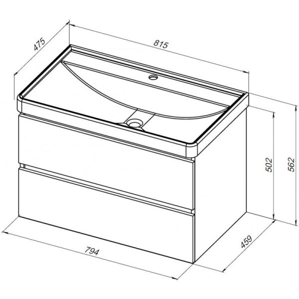 Тумба под раковину Aquanet Вега 2.0 337961 80 см мисти грин