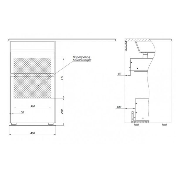 Тумба под раковину Aquanet Токио 333647 48 см дуб веллингтон