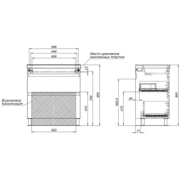 Тумба под раковину Aquanet Нота New 344142 75 см дуб веллингтон табак