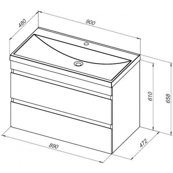 Тумба под раковину Aquanet Нота New 334193 90 см дуб веллингтон табак