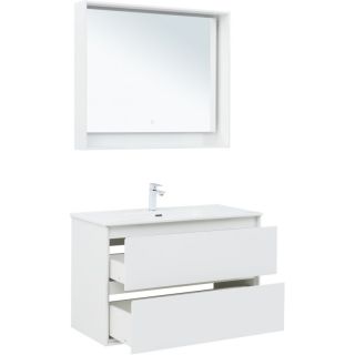 Тумба под раковину Aquanet Милан 336370 100 см белый глянец