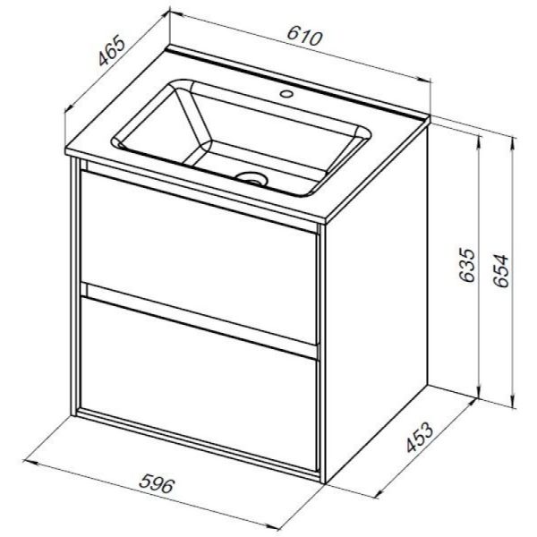 Тумба под раковину Aquanet Милан 336372 60 см дуб рошелье
