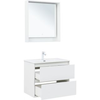 Тумба под раковину Aquanet Милан 336369 80 см белый глянец