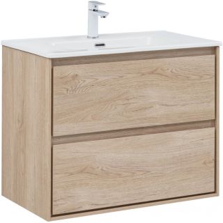 Тумба под раковину Aquanet Милан 336384 80 см дуб светлый