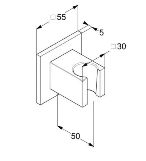 Держатель душевой лейки Kludi A-QA 65559N2-00 сталь оружейная  брашированная