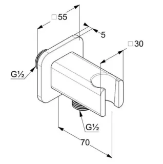 Шланговое подключение Kludi A-QA 6556839-00 с держателем лейки чёрный матовый