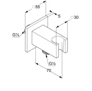 Шланговое подключение Kludi A-QA 6556939-00 с держателем лейки чёрный матовый