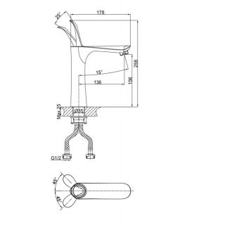 Смеситель для раковины DQ Venice Baciano хром DA1032641