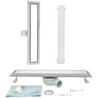 Душевой трап ALMAes Laguna LG90WH 90см белое стекло