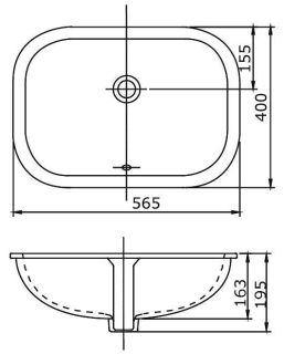 Раковина SSWW CL3080 565x400x195
