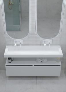 Раковина подвесная Armadi Art Flat 140см белый 859-140