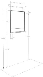 Зеркало Акватон Лофт Урбан 65см дуб орегон 1A254102LQX50