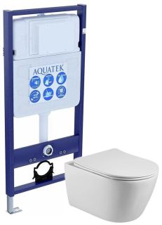 Комплект SET AQUATEK БЕТТА: рама Aquatek Standard INS-0000012 унитаз Бетта AQ1253W-00 с тонким сиденьем soft-close