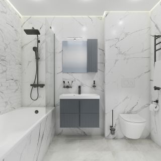 Зеркало-шкаф с подсветкой Санта Юпитер 700545 70 см графит матовый