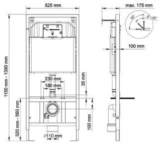 Инсталляция для унитаза Berges Novum F5 с кнопкой soft touch чёрный 040255