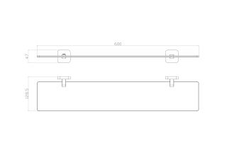 Стеклянная полка для ванной Wonzon & Woghand Still WW-6627 хром