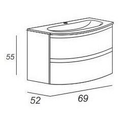 Тумба под раковину Cezares 69x55 Antracite Vague 44221
