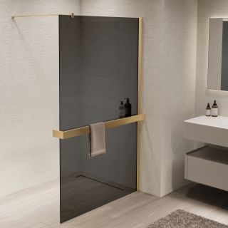 Душевая перегородка Vincea Walk-In VSW-1HR120CGG, 1200*2000, матовый золотой, стекло тонированное1HR120CGG