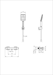Смеситель для душа Wonzon & Woghand Stay 3 WW-B2062-A-CR с термостатом хром