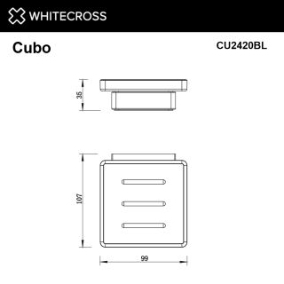 Мыльница подвесная WHITECROSS Cubo CU2420GM оружейная сталь