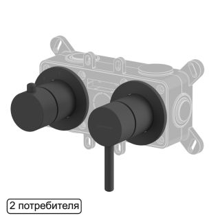 Смеситель скрытого монтажа на 2 потребителя WHITECROSS Y Y1242BL чёрный матовый