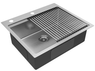 Комплект Paulmark: мойка Brim-Pro 60 и ролл-мат Pro PM705951-BS+R405-BS нержавеющая сталь