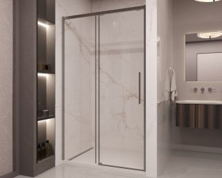 Душевая дверь Vincea Stella VDS-1ST120CLGM, 1200, вороненая сталь, стекло прозрачное