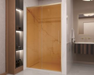 Душевая дверь Vincea Stella VDS-1ST120GSG, 1200, брашированное золото, стекло янтарь