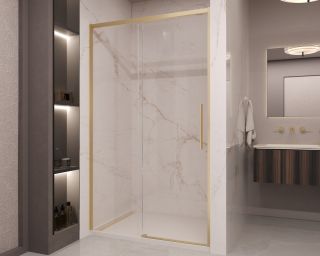 Душевая дверь Vincea Stella VDS-1ST160CLG, 1600, брашированное золото, стекло прозрачное