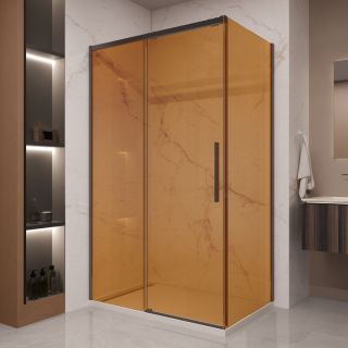 Душевой уголок Vincea Stella VSR-1ST9012GSB, 1200*900, черный, стекло янтарь