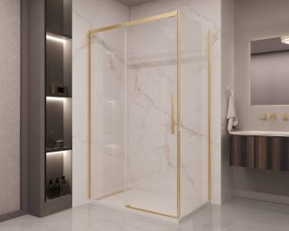 Душевой уголок Vincea Stella VSR-1ST9014CLG, 1400*900, брашированное золото, стекло прозрачное