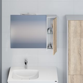 Зеркало-шкаф с подсветкой Санта Меркурий 700460 90 см янтарный