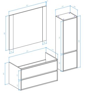Пенал Bellezza Лоренцо 35см левый дуб светлый 00000011724