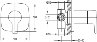 Встраиваемый трехпозиционный переключатель, хром Cezares TESORO-F-DEV3-01