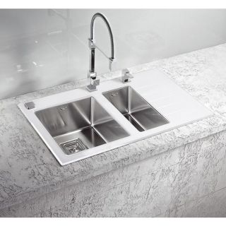 Кухонная мойка Alveus 1099642 Crystalix 20 белая 86x54 левая