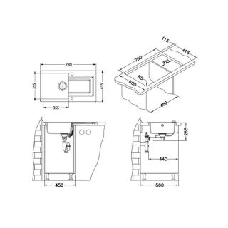 Кухонная мойка Alveus 1100881 Falcon 30 Granital Arctic-G11 78x43.5