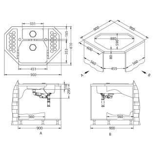 Кухонная мойка Alveus 1108256 Sensual 60 Granital+ Pebble-G02M 90x61