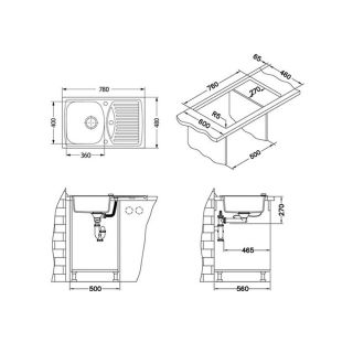 Кухонная мойка Alveus 1130330 Record 30 Granital Beige-G55 78x48