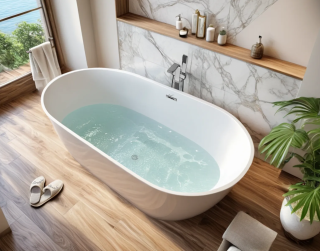 Акриловая ванна Cerutti SPA MIMI170II CT10503 отдельностоящая 170x80 см белый