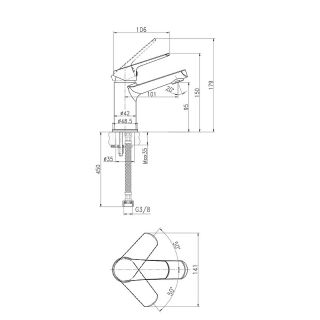 Набор смесителей Cersanit 64508 Flavis 3 в 1 для раковины и ванны