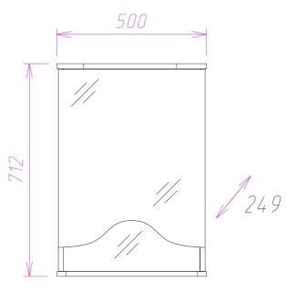 Шкаф-зеркало с подсветкой Onika Лидия 205003 левый 50см белый